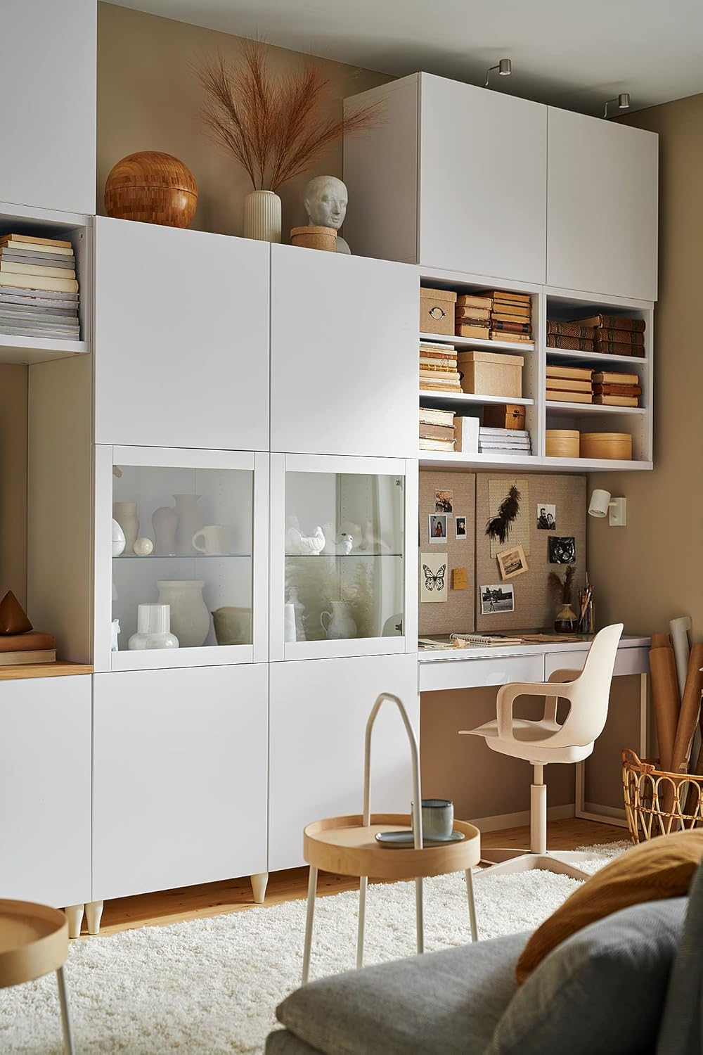 IKEA BESTÅ Aufbewahrungskombination mit Glastüren, 120 x 42 x 193 cm, weißes Lappviken/Sindvik weißes Klarglas