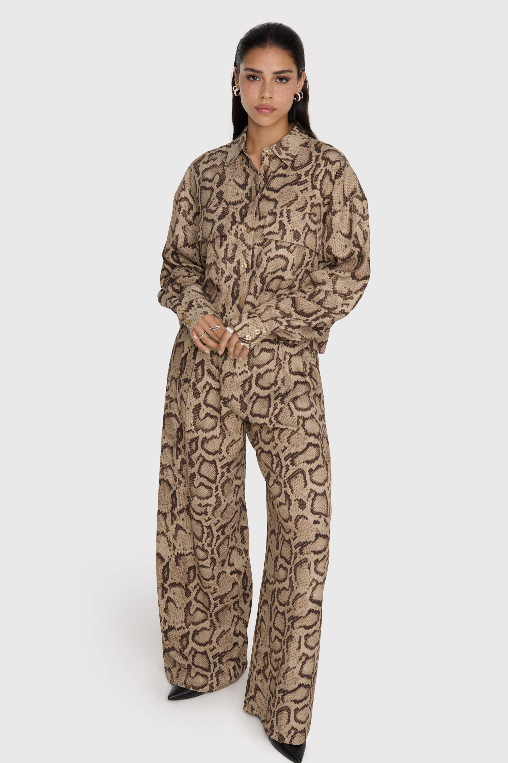 Alix the Label wide leg high waist broek camel