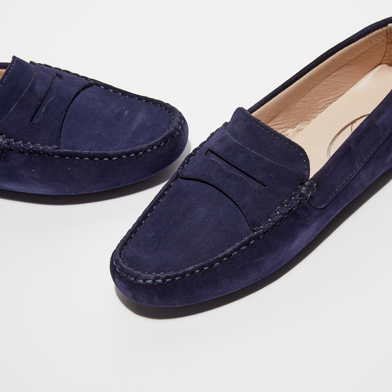 Loafers Mocassins en Velours de Cuir Jade marine