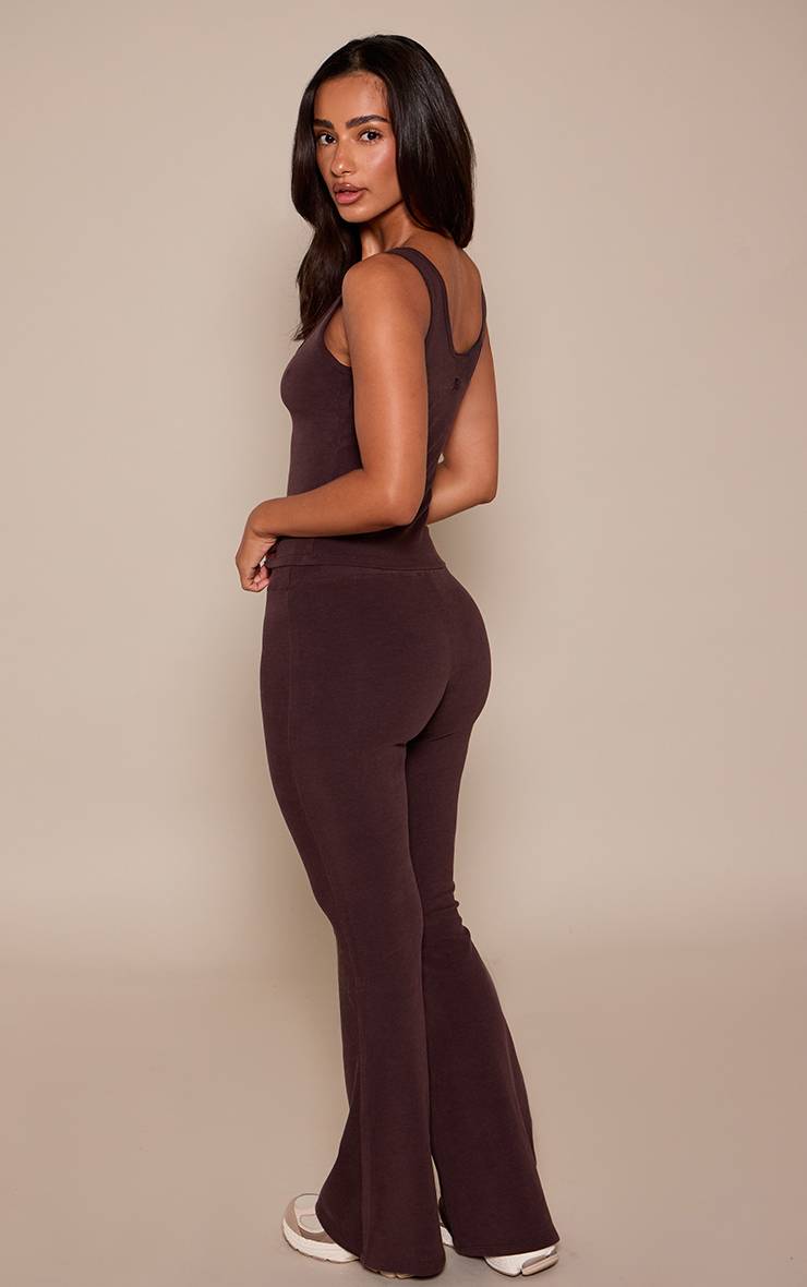 Chocolat Pantalon Évasé Petite Plt En Coton Doux Pour Yoga