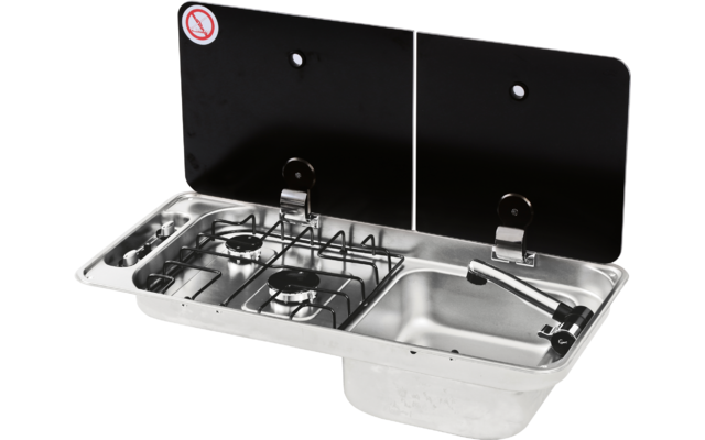 CAN 2-flammige Gaskocher-Spülkombination mit Spüle 716 x 340 x 150 mm