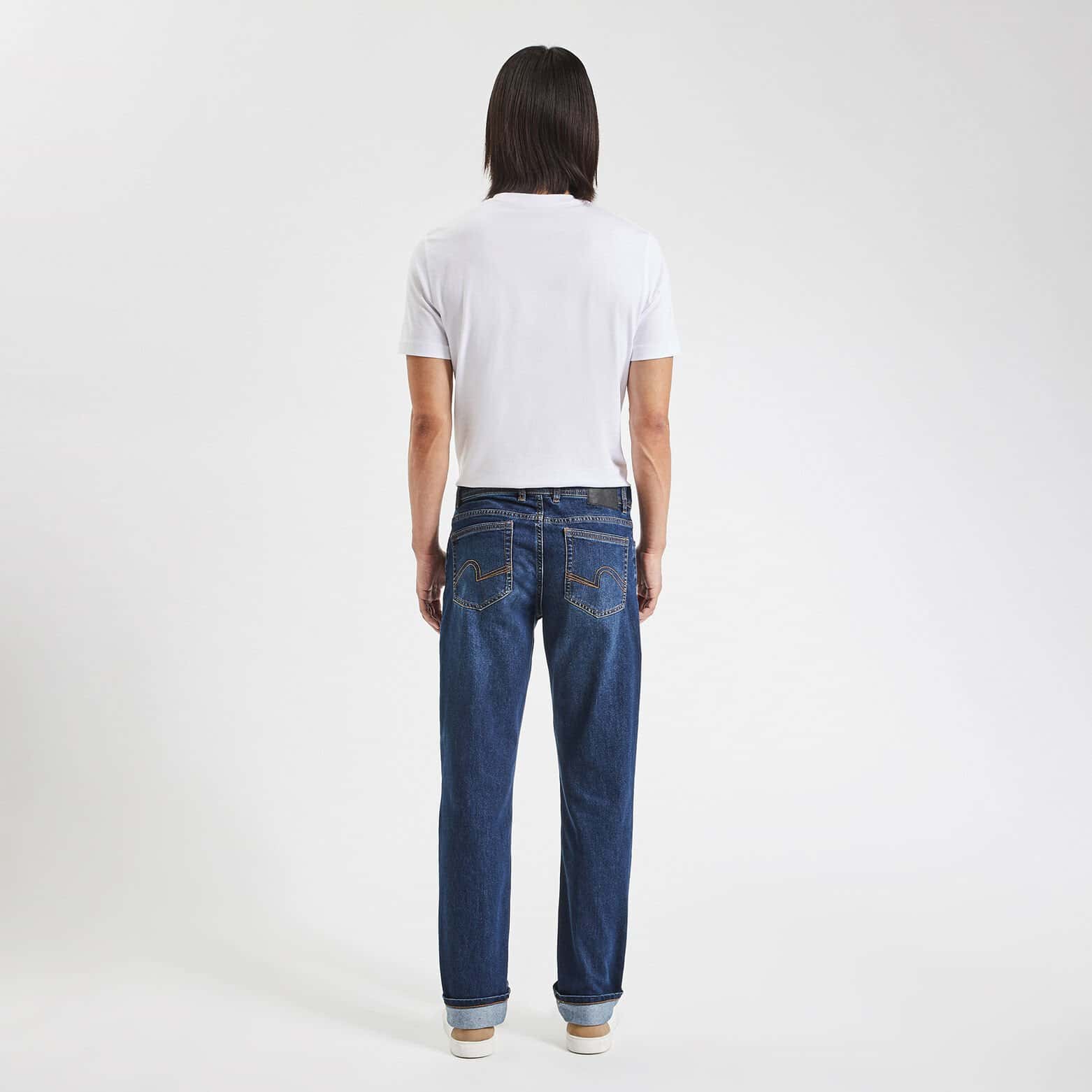 Jean regular en coton et polyester recyclés waterl Bleu
