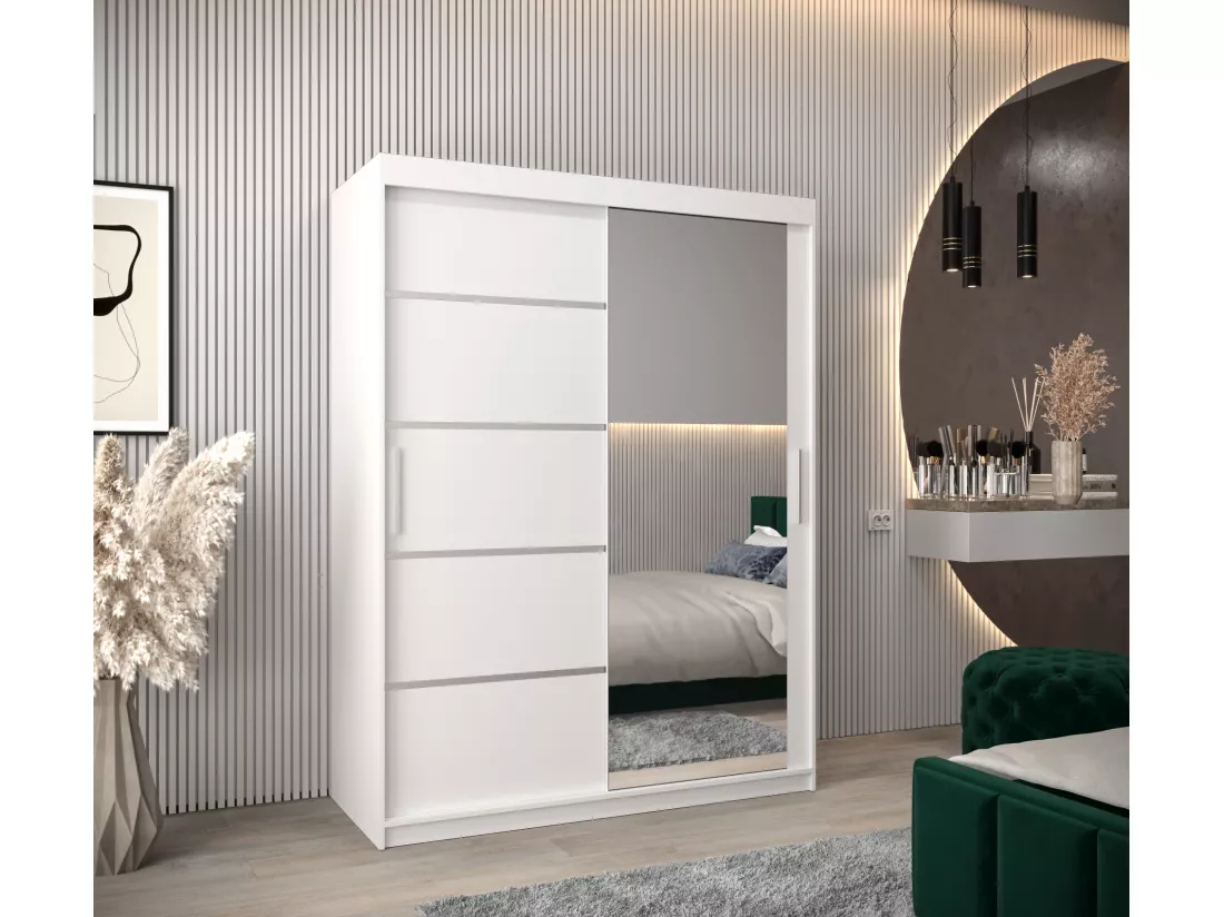 ARMOIRE VERONA 2 À PORTES COULISSANTES 200/150/62 2 Portes (Blanc/Blanc)