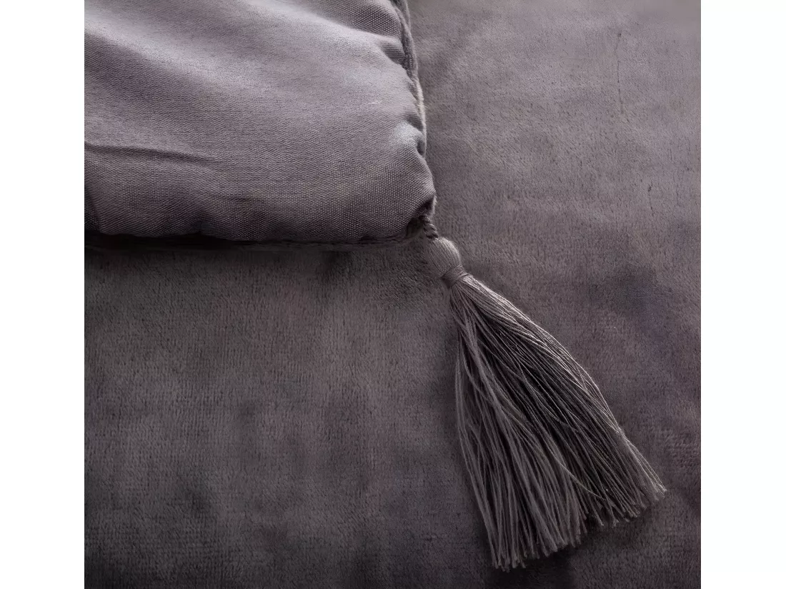 Édredon en velours Gris - L.80 x l.180 cm