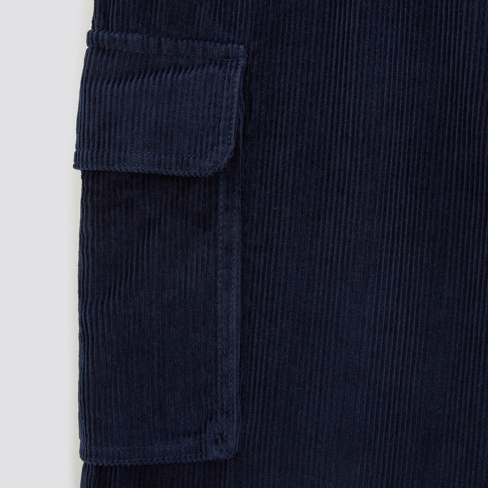 Pantalon cargo en velours coton recyclé Bleu foncé