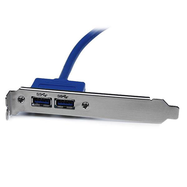 StarTech.com Câble adaptateur USB 3.0 IDC 20 broches vers plaque à 2 ports USB A encastrés