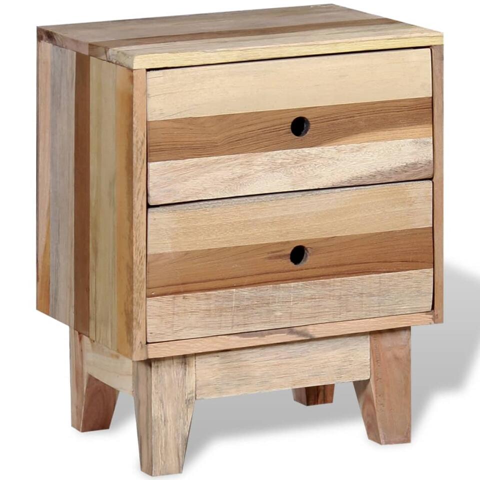vidaXL - Nachtkastje - Beige - Hout