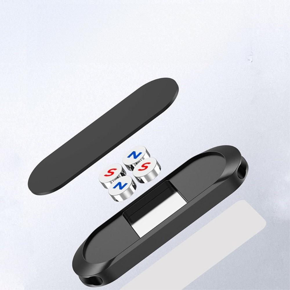 Magnetische Auto KFZ Halterung Selbstklebender Kabelhalter Vielzweck Kabelführung Organizer - Schwarz
