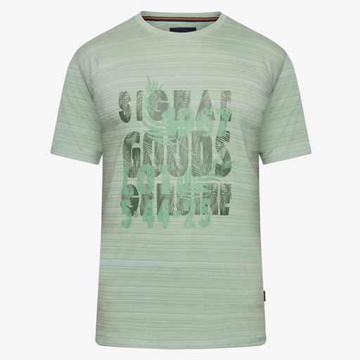 Signal Ulric Shadowstripe W. Print   T-shirt, Worn Green, L