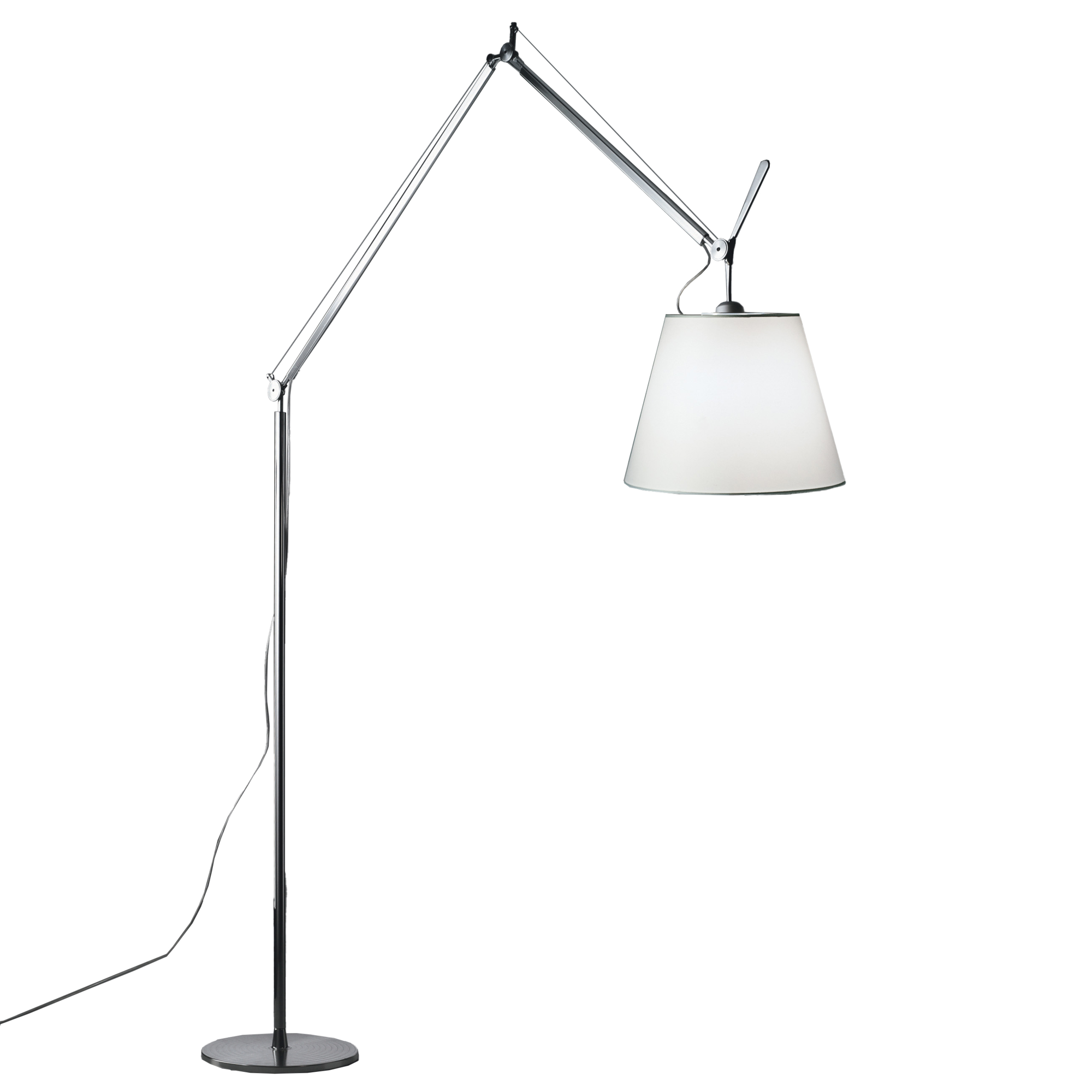 Vloerlamp Tolomeo Mega aluminium - kap 42 wit perkament