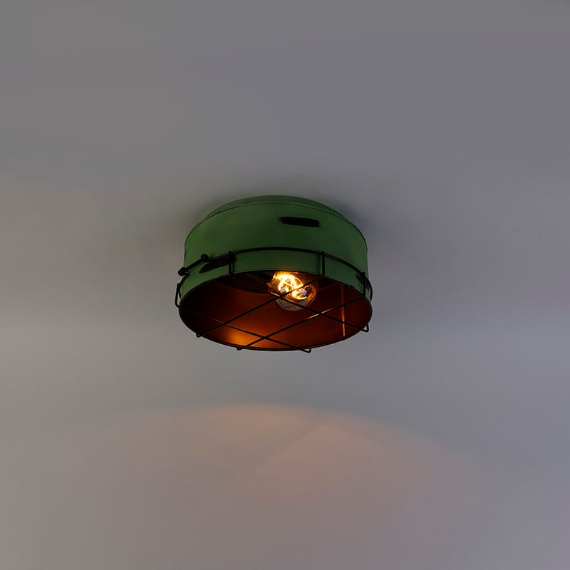 Industriële plafondlamp groen 35 cm - Barril