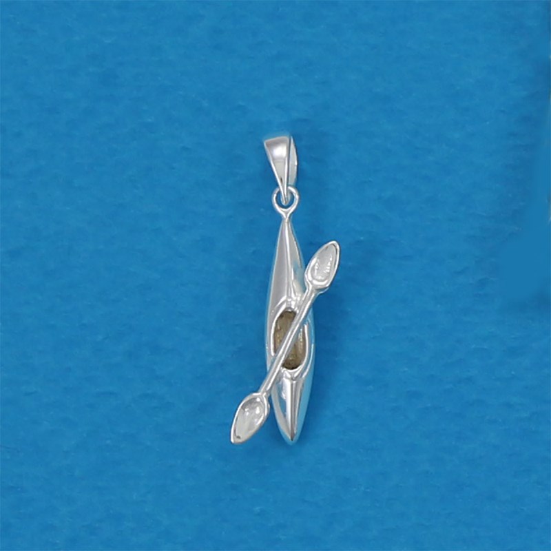 Pendentif canoe kayak - Argent massif