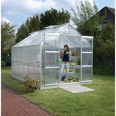 Uranus 9900 drivhus inkl. sokkel - aluminium