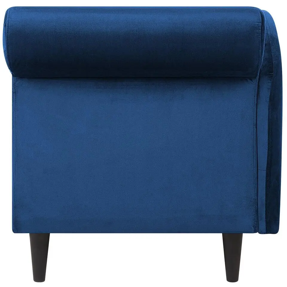LUIRO - Chaise longue - Blauw - Rechterzijde - Fluweel