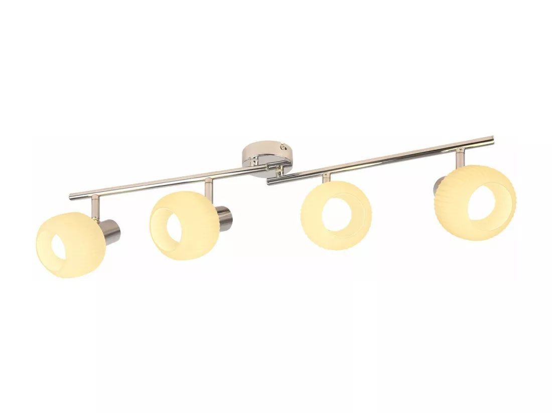 NETTLIFE Spot de plafond E14 blanc 4 ampoules intérieur verre Pivotant Vintage pour couloir chambre d'hôtel