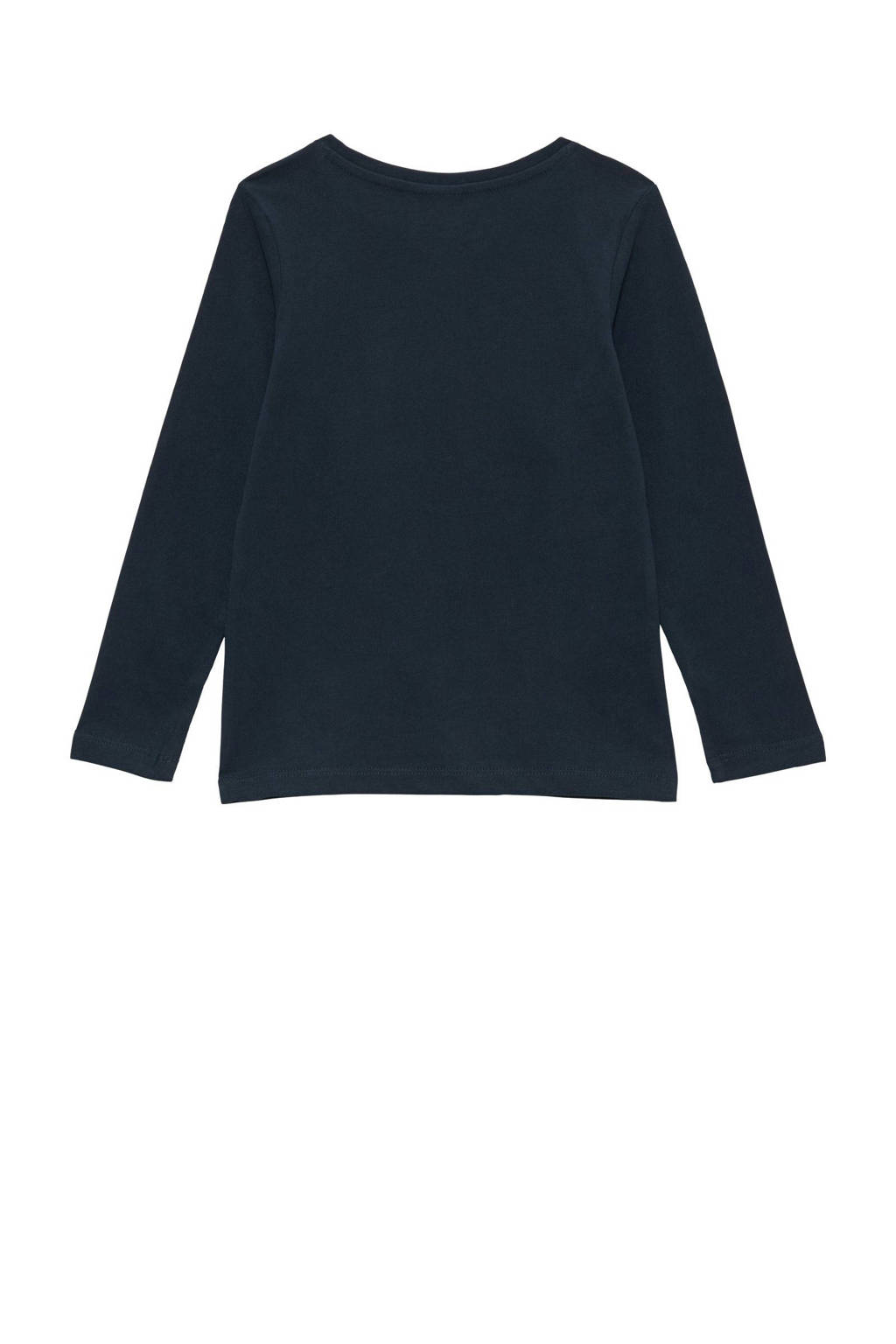 s.Oliver longsleeve met printopdruk donkerblauw