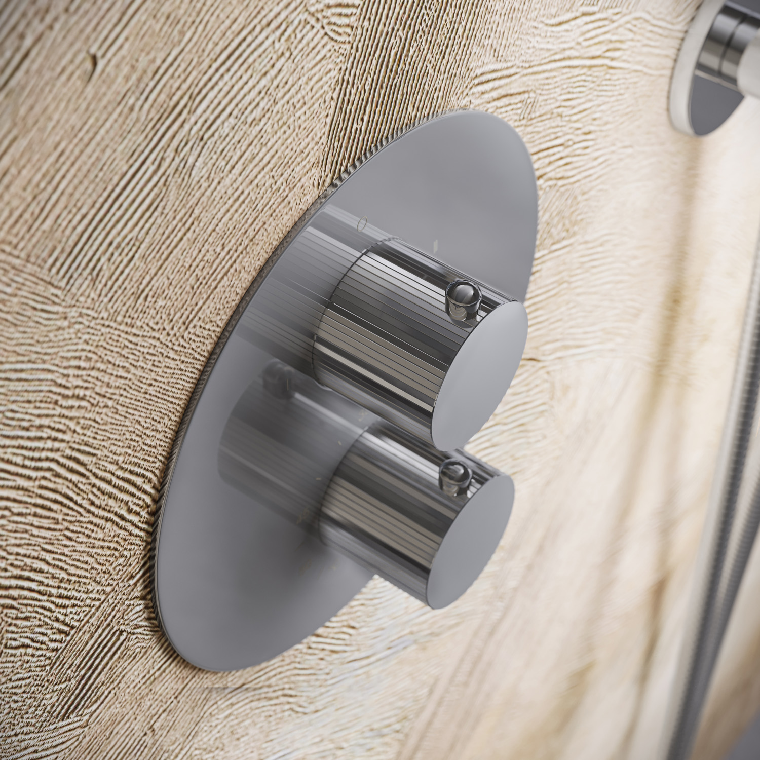 Saniclear Talpa Stripes inbouw regendouche 30cm met ronde massagejets en muurarm chroom