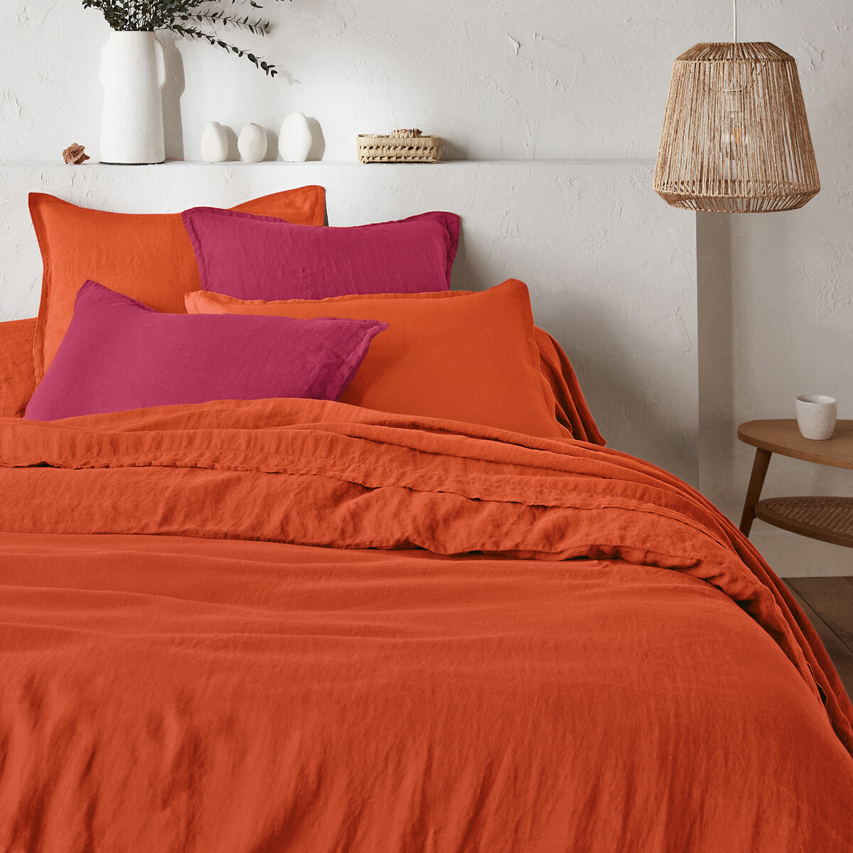 LA REDOUTE INTERIEURS<br>Lençol de linho lavado com elástico, dobra de 35 cm, Linot