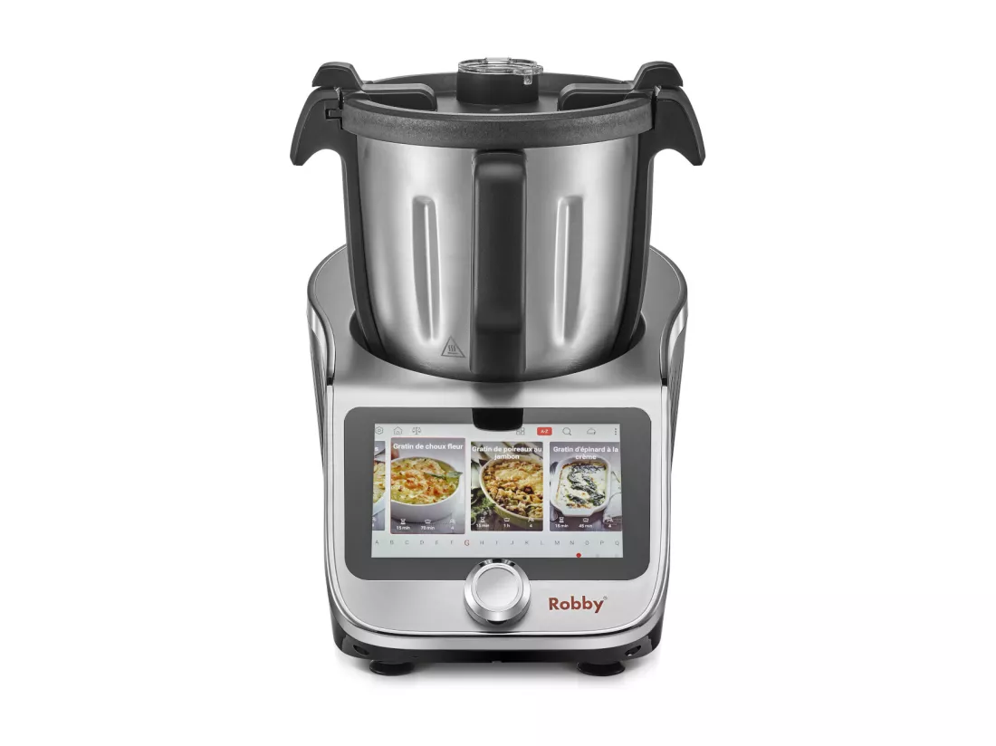 Robby Robot cuiseur multifonctions connecté avec bol xl, balance intégrée et grand écran tactile +750 recettes - robicook xl