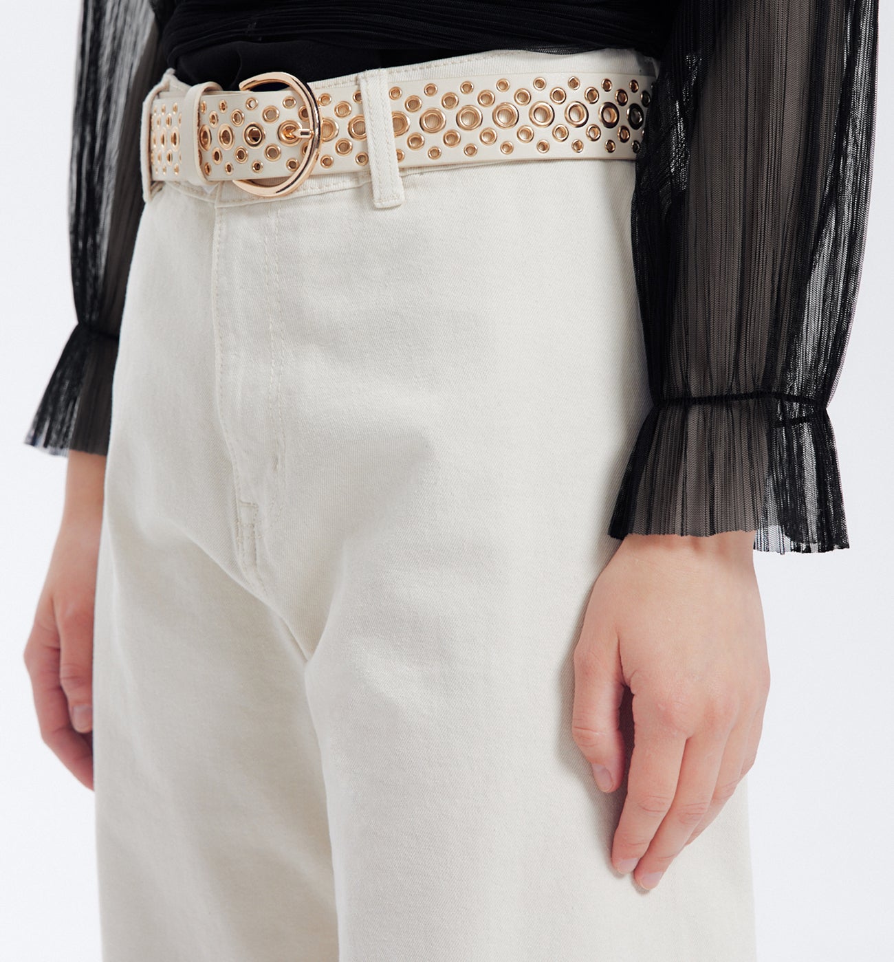 Blouse en résille imprimée - Noir