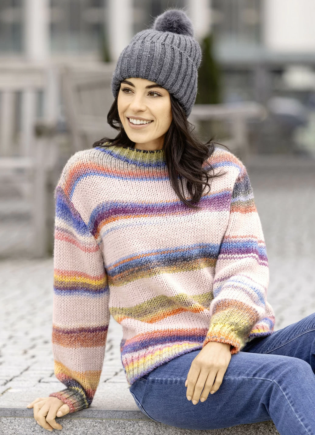 Pullover in Grobstrick