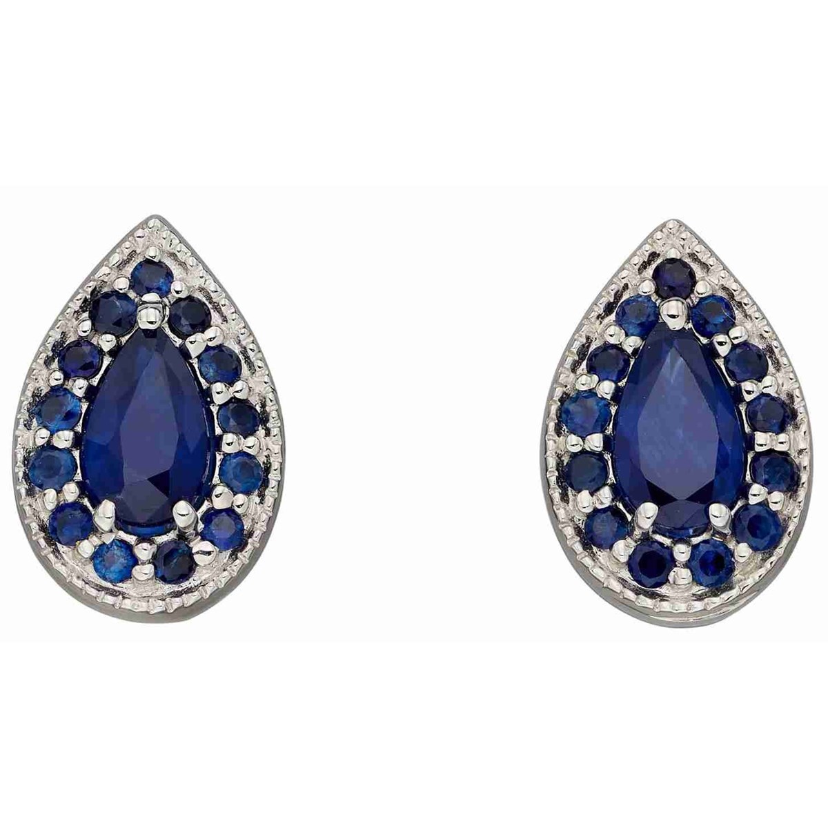 Boucle d'oreille saphir sur or blanc 375/1000