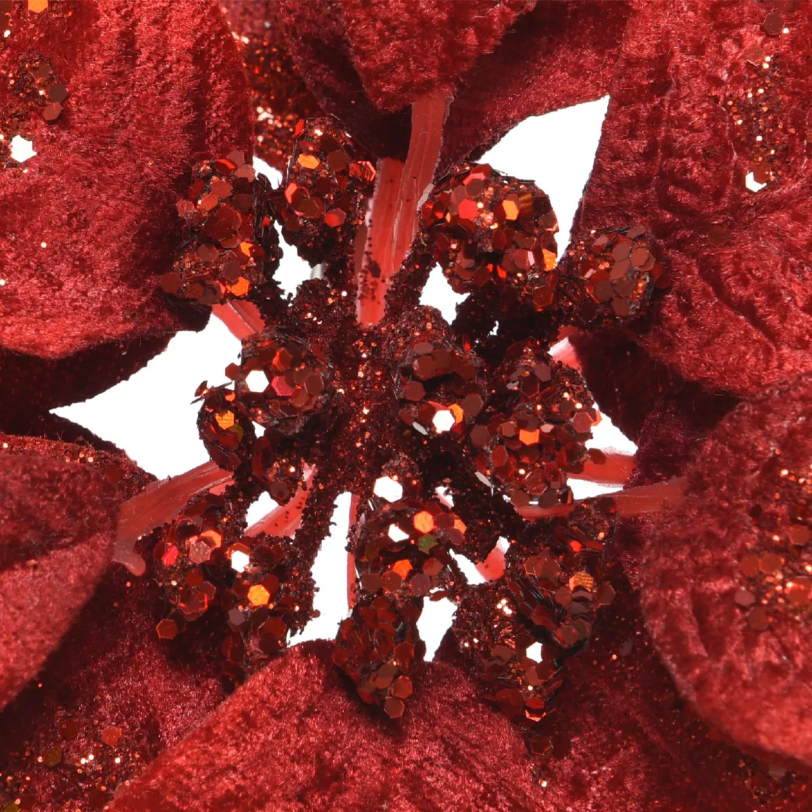 Poinsettia de Noël sur clip (D16 cm) Christmas Chic Rouge