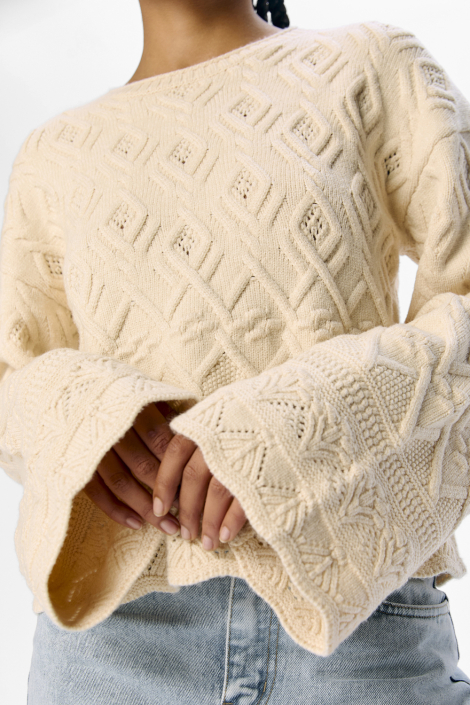 Object beige dames trui