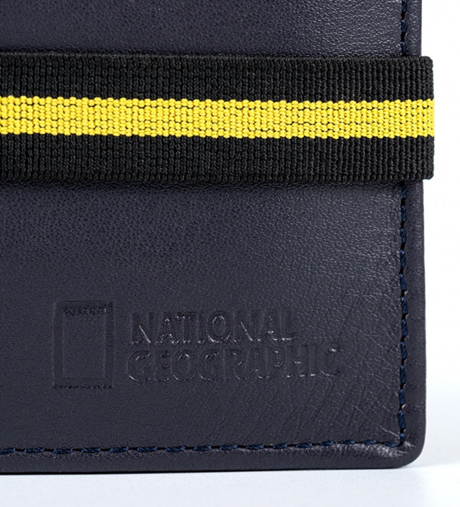 Carteira National Geographic Jupiter em couro azul - 2x11x9cm -
