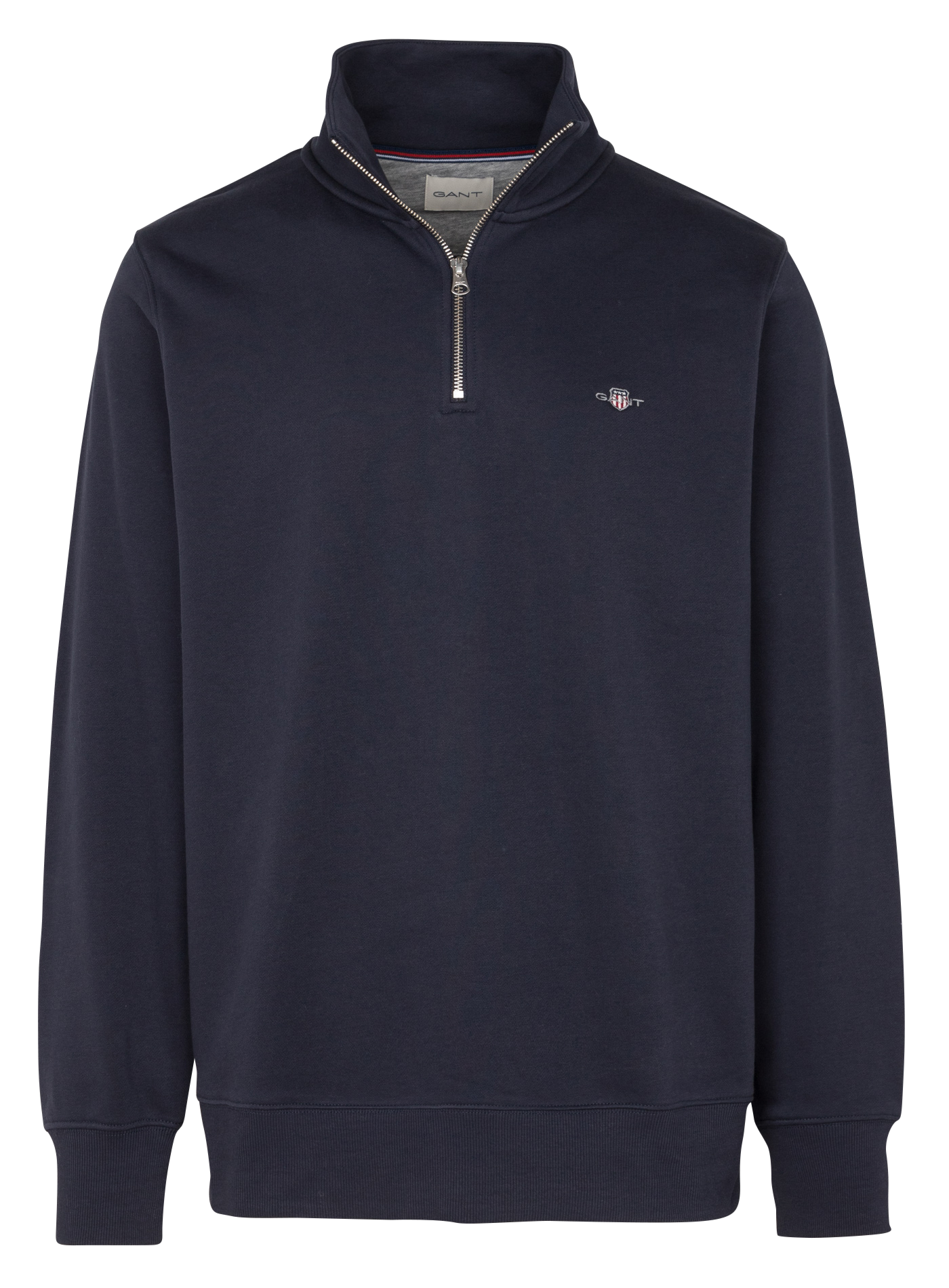 Pull col zippé en coton mélangé | Bleu