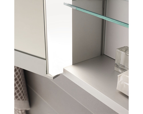 KEUCO Royal Match spiegelkast 120 x 16 x 70 cm aluminiumkleurig 2-deurs LED IP 20