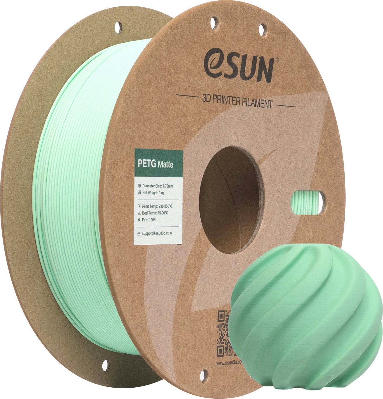 eSUN  PETG-Matte Mint Green, 1,75 mm / 1000 g    Mattes PETG Filament in Mint Green