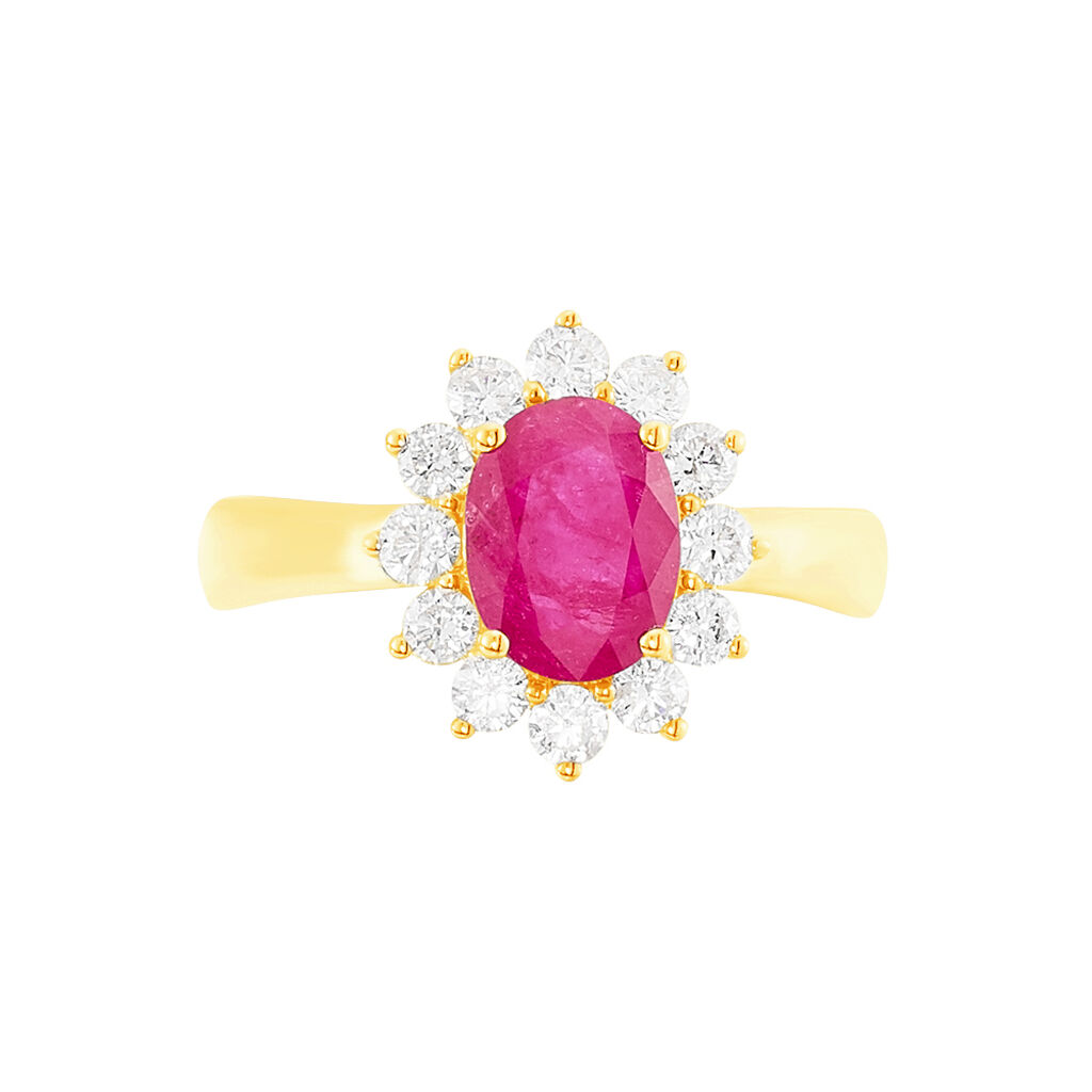 Bague Vladimir Or Jaune Rubis Et Diamant
