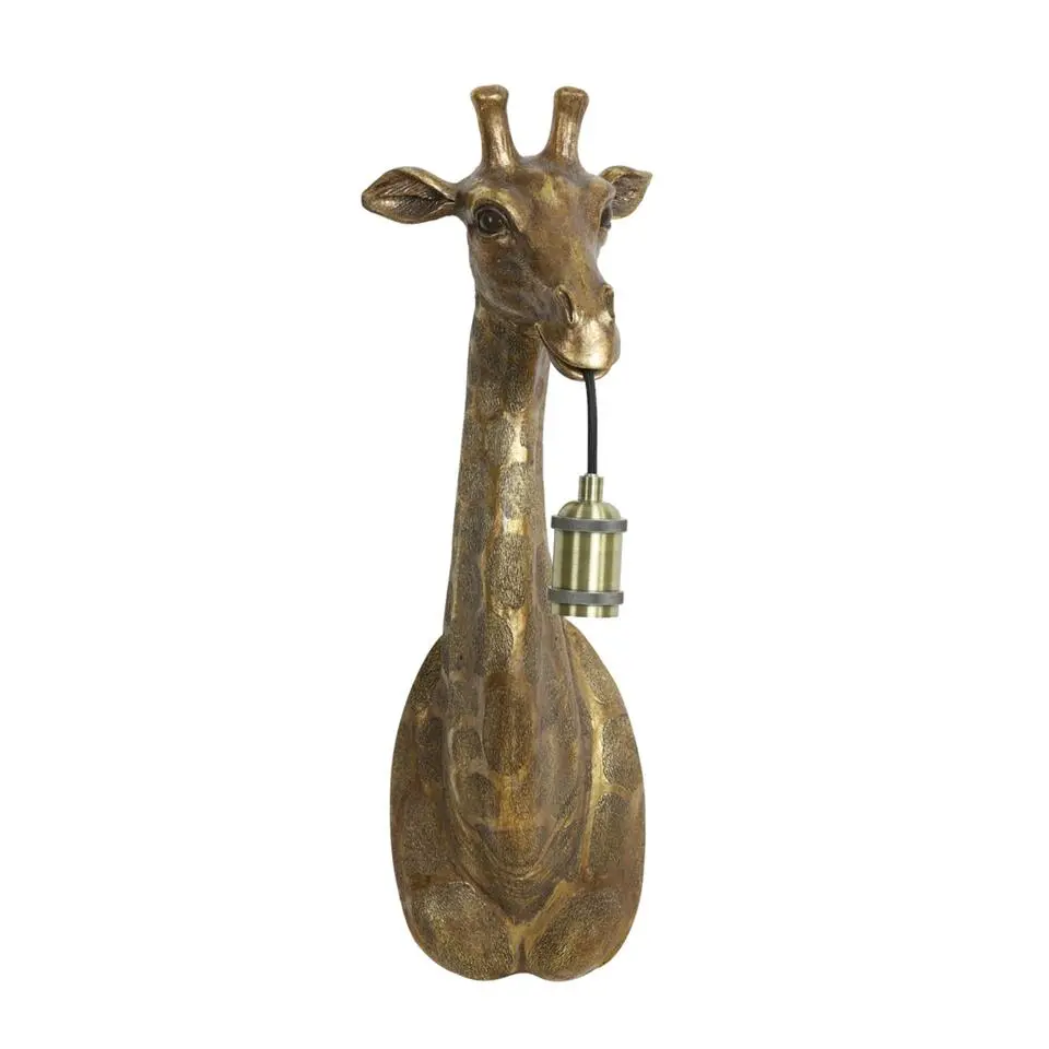 Wandlamp Giraffe - Antiek Brons - 20.5x19x61cm