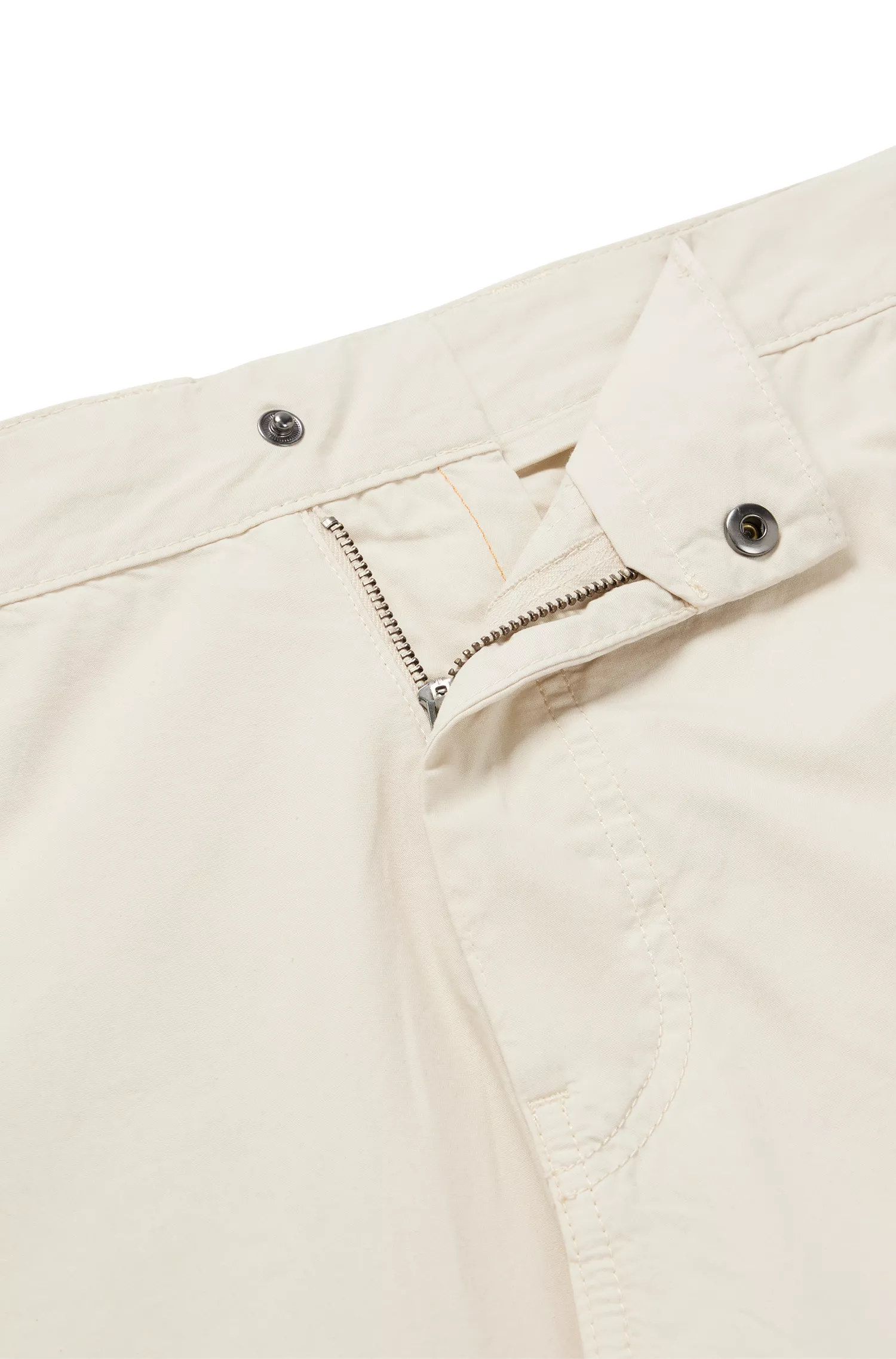 BOSS Laranja - Shorts de modelagem relaxada em popeline de algodão fresco.