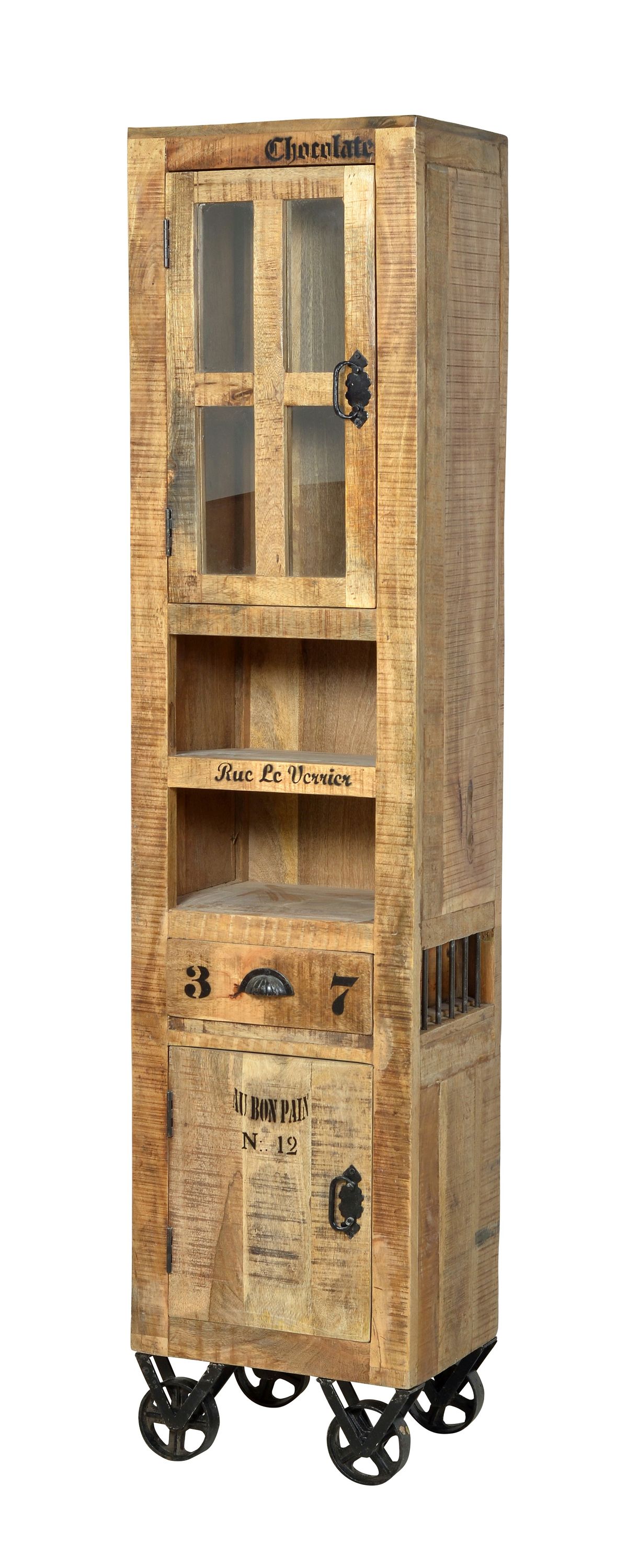 Badezimmer Hochschrank Rustic Badschrank Badmöbel Schrank Regal Massivholz