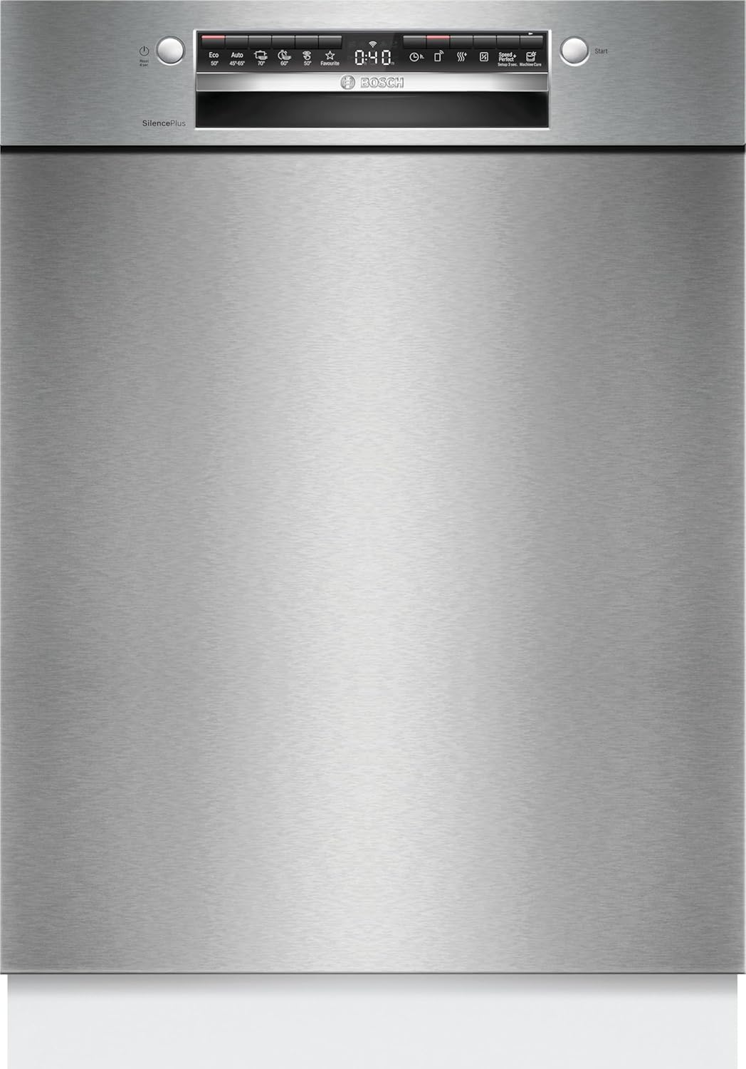 Bosch SMU4EAS28E, Serie 4, Smarter Unterbau-Geschirrspüler 60 cm, Besteckkorb, Spülmaschine Made in Germany, besonders Leise, Extra Trocknen, Programmassistent, schneller sauberes Geschirr, Edelstahl
