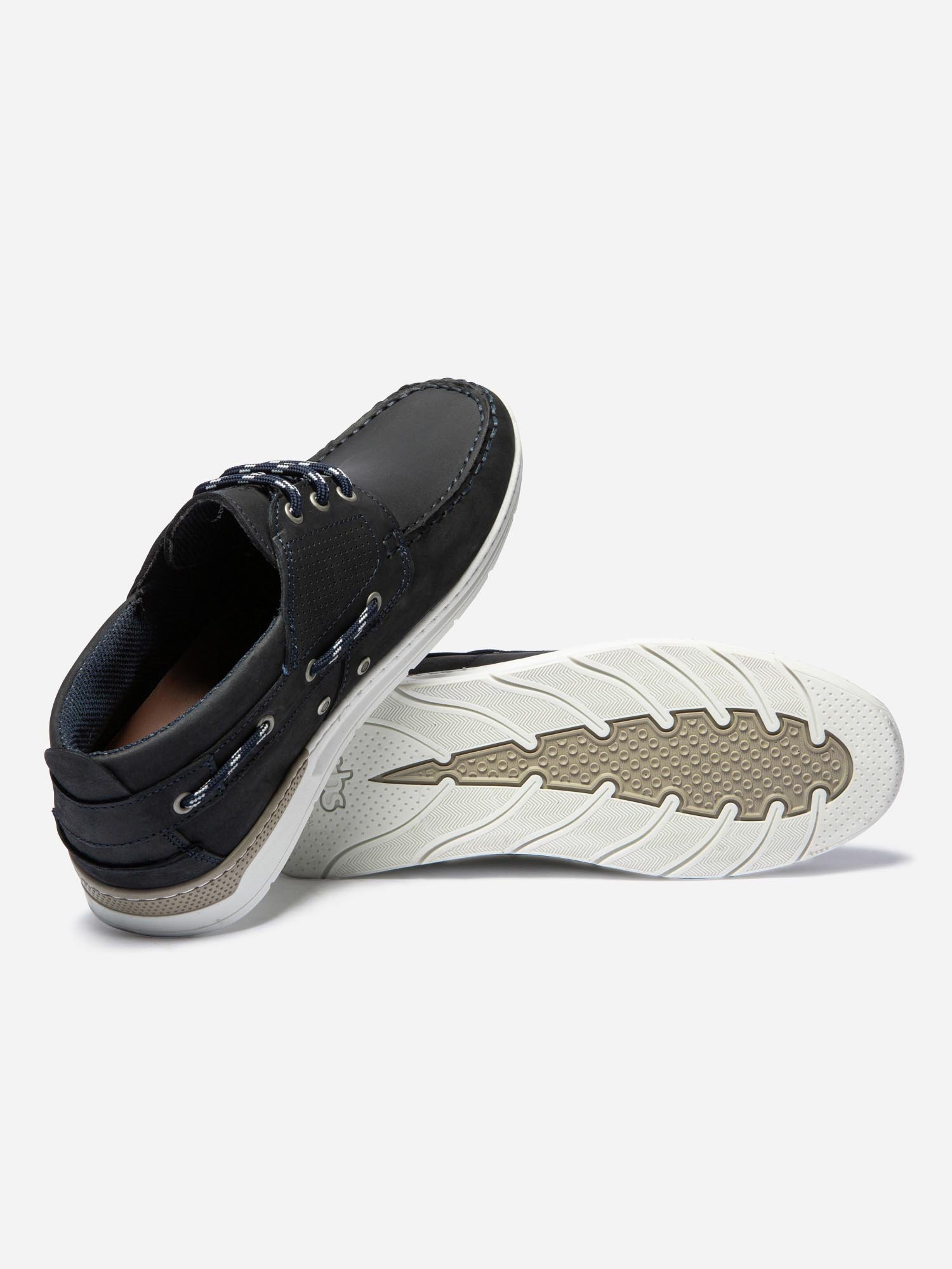 Chaussures Bateau Homme Dessus Cuir Bleu Marine