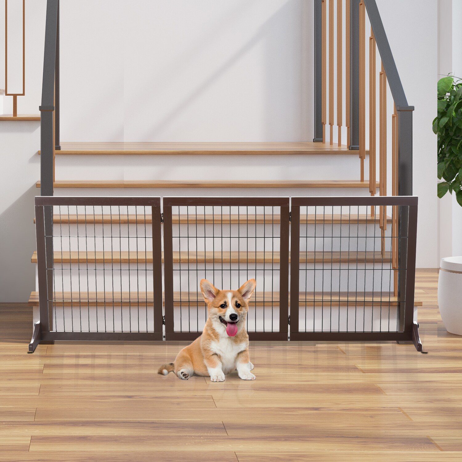 PawHut Absperrgitter für Hunde 185 x 36 x71 cm (LxBxH)