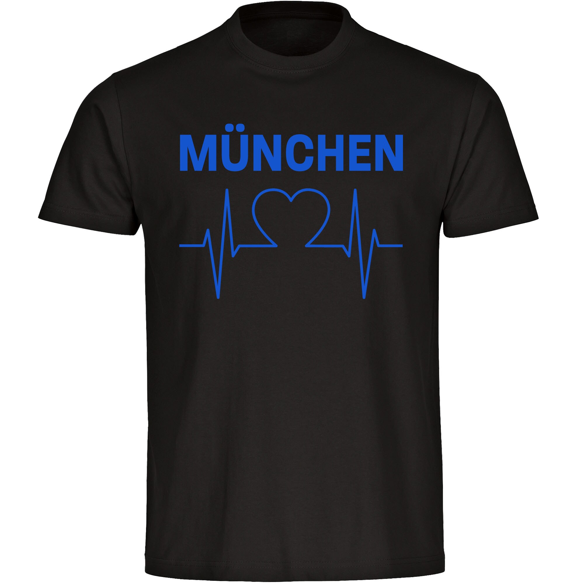 multifanshop® Kinder T-Shirt - München blau - Herzschlag - Druck blau
