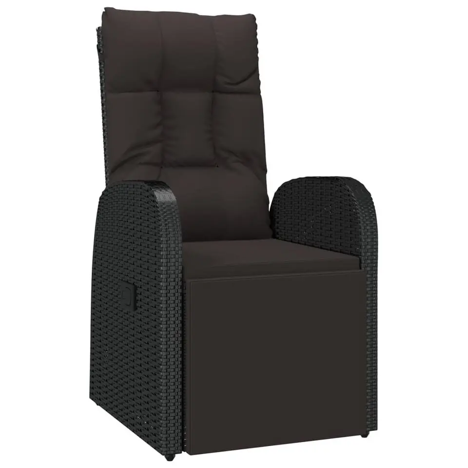vidaXL - Zitstoel - Zwart - Poly rattan