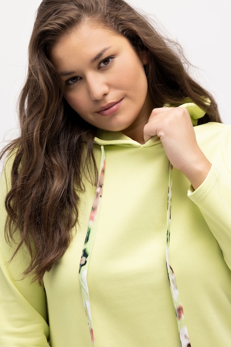 Hoodie, Lagenlook, A-Linie, Langarm, Kapuzenshirt