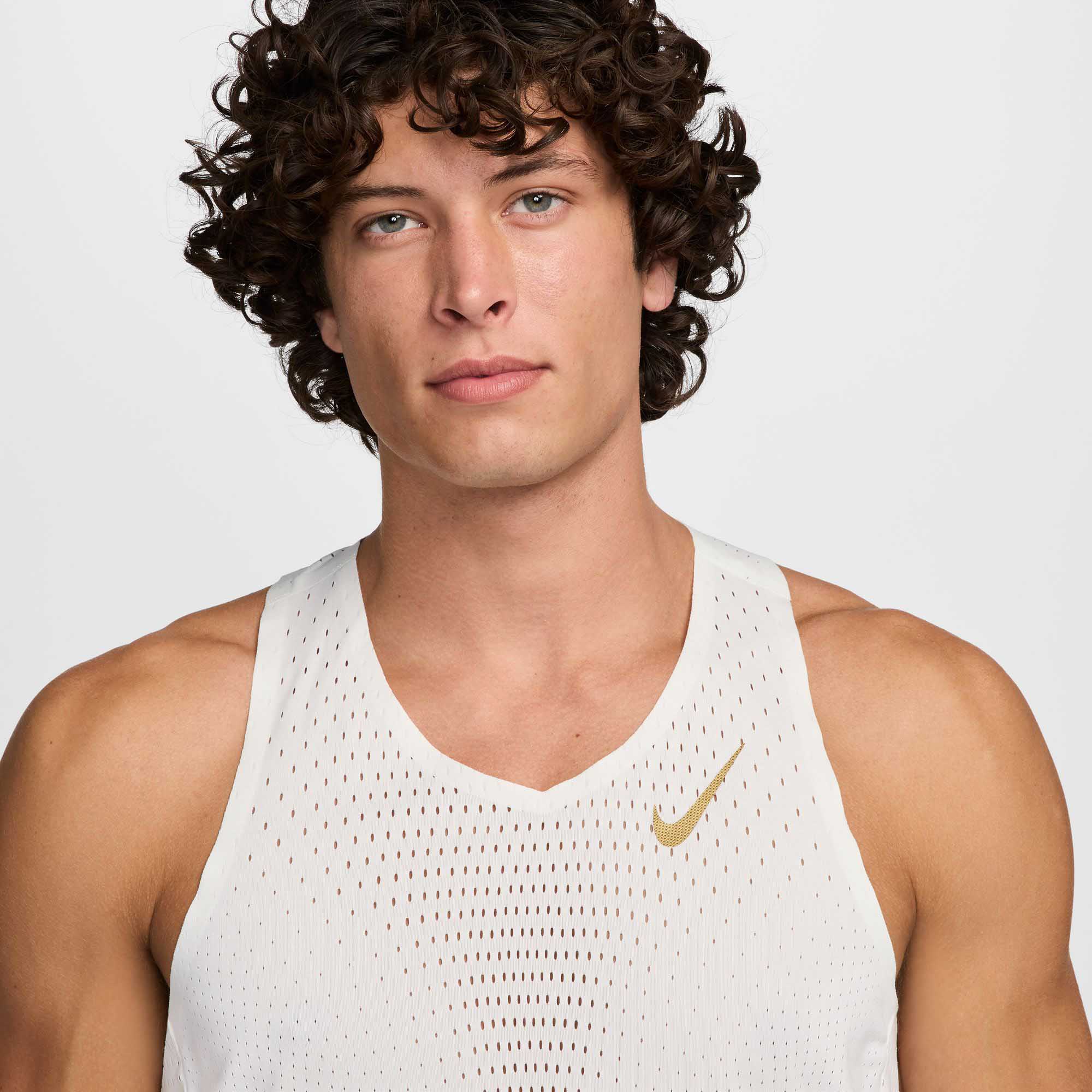 Jakob Ingebrigtsen Aeroswift Running Singlet Herre 134/Sail/Metallic Gold
