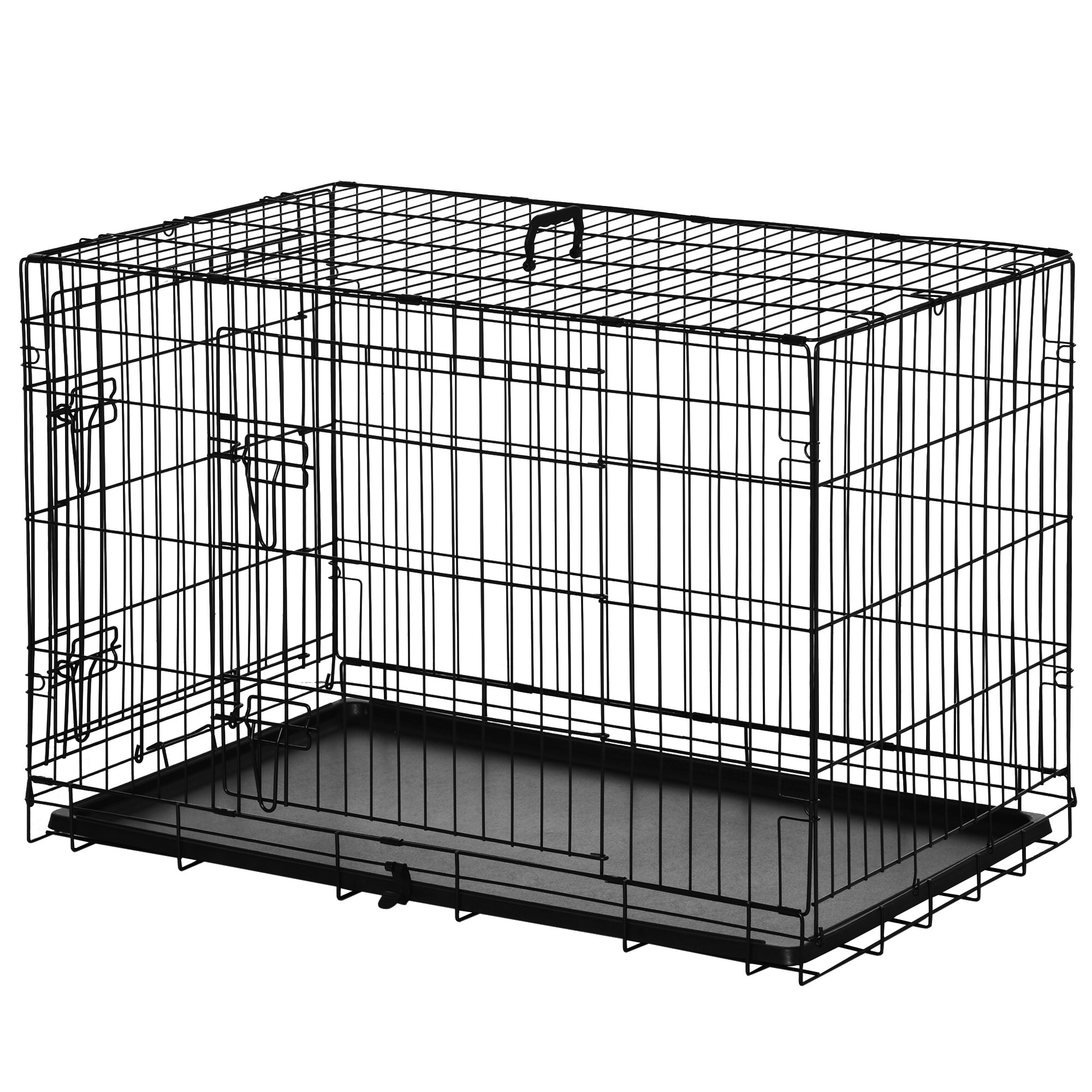 PawHut Hunde Transportkäfig schwarz 91 x 61 x 67 cm (LxBxH)