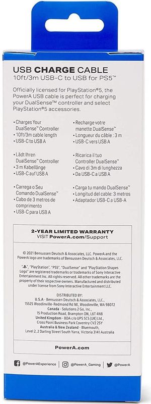 Power A - PS5 - USB-A naar USB-C Kabel - 3 Meter - Zwart