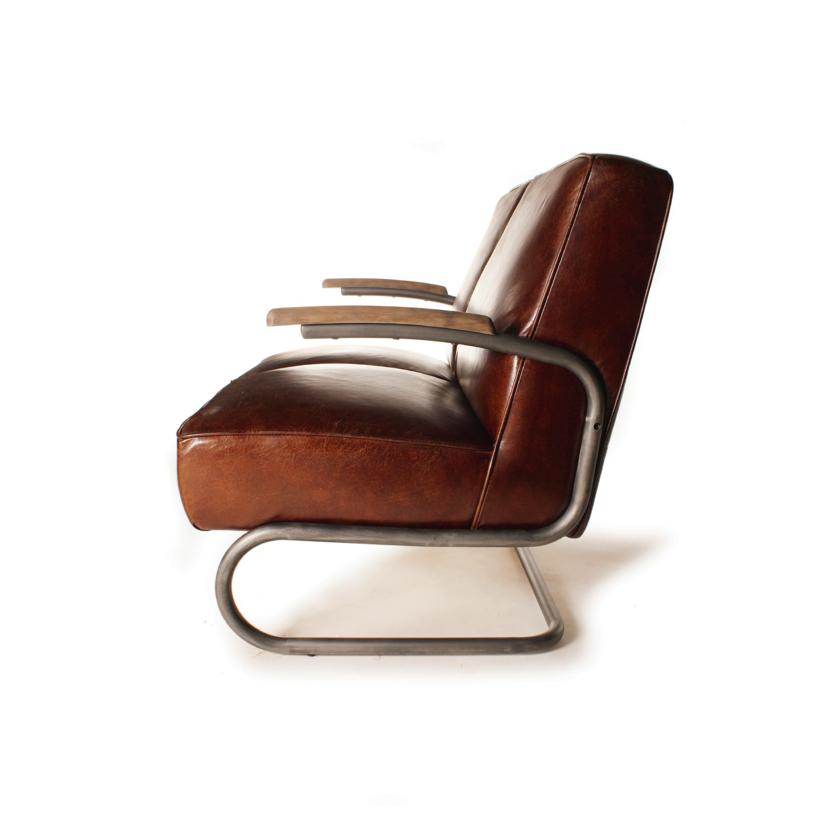 Ledercouch 'Joe Fendt', braun, B 115 cm, H 92 cm, T 85 cm von fischer's lagerhaus