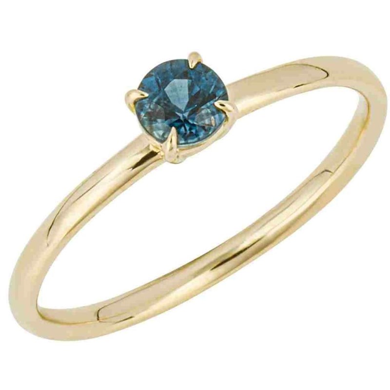 Bague saphir bleu sur or 375