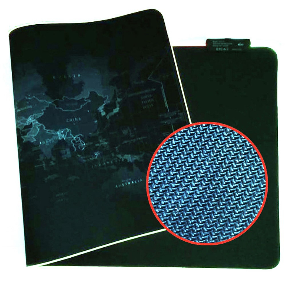(80x30cm) Gaming Mauspad Mausmatte mit Rutschfester Unterseite   RGB-Beleuchtung - Schwarz