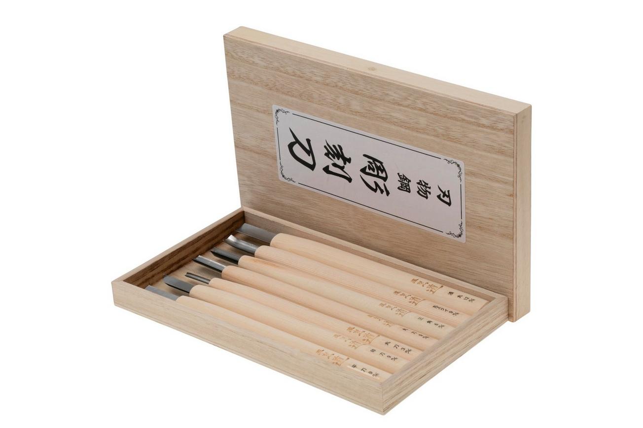 Yoshiharu Mitomoto Woodcarving Knife set YSH-091 Japanese houtsnijmessen, set van 7