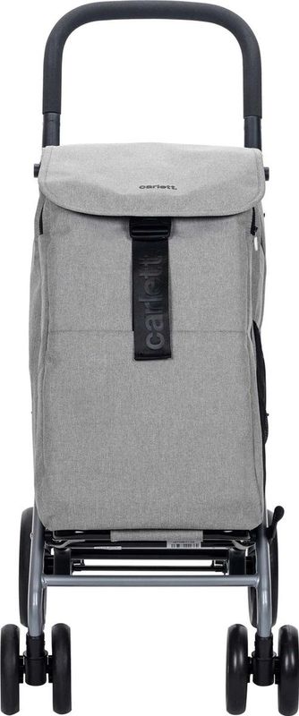 Carlett Classic Duo Boodschappentrolley - Tasinhoud 53L - Koelvak 10L - 4 wielen - Lichtgewicht - Opvouwbaar - Grijs